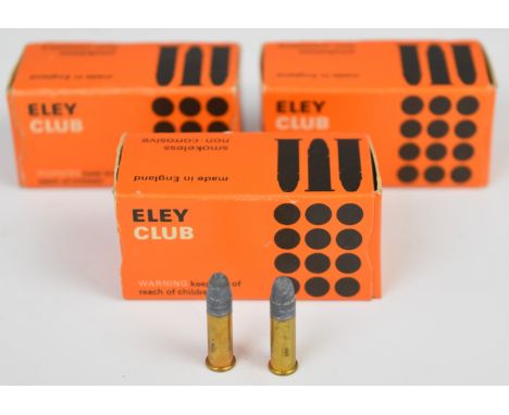 One-hundred-and-fifty .22 RF Eley Club rifle cartridges, in original boxes PLEASE NOTE THAT A VALID RELEVANT FIREARMS/SHOTGUN