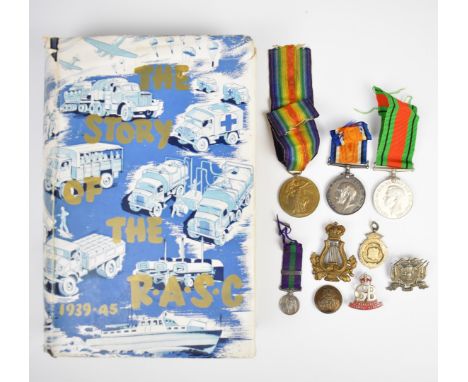 British Army WW1 medal pair comprising War and Victory Medals named to 211116 Cpl J Mansbridge, Army Service Corps with a WW2