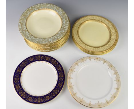 Royal Worcester cabinet plates and soup bowls in various patterns