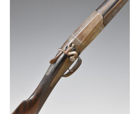 H E Pollard of Worcester 20 bore single barrelled hammer action shotgun with engraved lock, trigger guard, top plate and thum