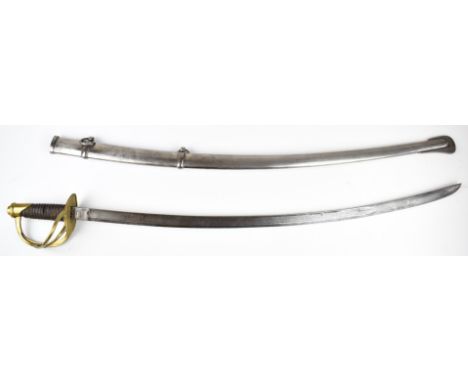 American Civil War 1860 pattern Cavalry Trooper's sword with leather and wire covered grip, US ABK 1862 and Ames Chicopee Mas