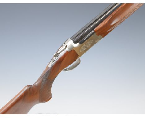Miroku 3800 TR-1 12 bore over and under ejector shotgun&nbsp;with engraved locks and underside, chequered semi-pistol grip an