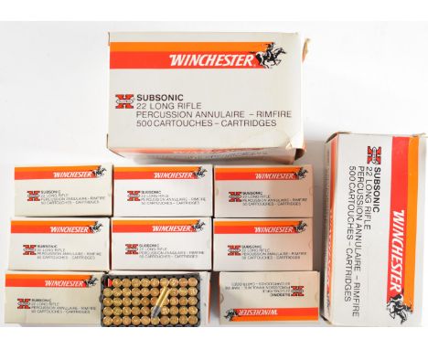 Eight-hundred-and-fifty .22 Long Winchester Super X rifle cartridges, all in original boxes. PLEASE NOTE THAT A VALID RELEVAN