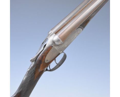 J H Mountstephen of Torquay 16 bore side by side shotgun with named and engraved locks, engraved sidelock plates, underside, 