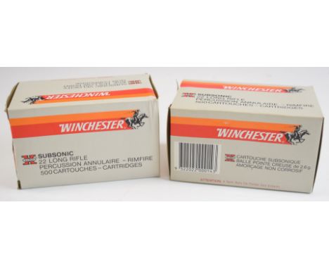 One-thousand .22 Long Winchester Super X rifle cartridges, all in original boxes. PLEASE NOTE THAT A VALID RELEVANT FIREARMS/