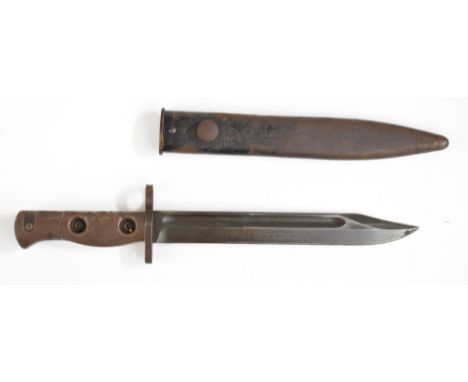 British L1A1 bayonet with 20cm Bowie fullered blade and scabbard. PLEASE NOTE ALL BLADED ITEMS ARE SUBJECT TO OVER 18 CHECK O