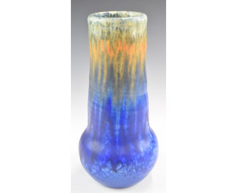 Ruskin Pottery vase signed Howson Taylor, with drip glaze decoration and impressed model 1261 to base, height 30cm