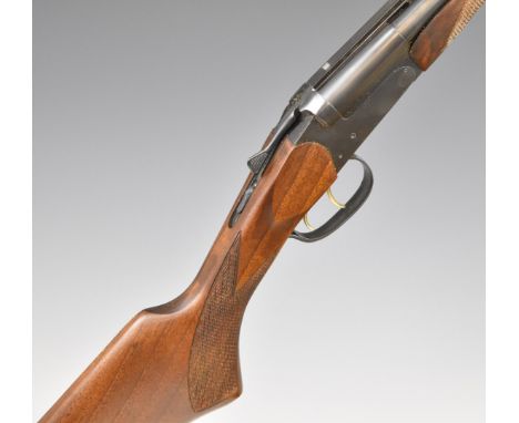 Baikal .45-70 double barrelled side by side rifle with chequered semi-pistol grip and forend, adjustable sights, sling suspen