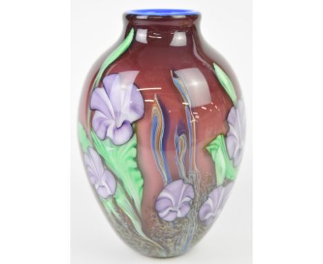 Richard P Golding for Okra Signature series Desert Rose glass vase, limited edition 1/10, signed 'R P Golding Okra 2001 1/10'