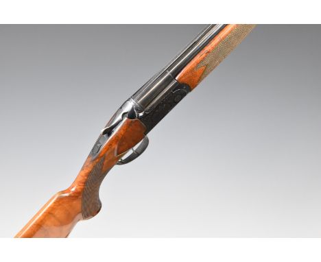 Franchi Falconet 12 bore over under ejector shotgun with engraved scenes of birds to the locks locks, engraved underside and 