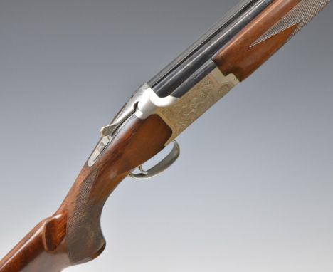 Miroku MK-70 12 bore over and under ejector shotgun&nbsp;with engraved locks, thumb lever and underside, chequered semi-pisto