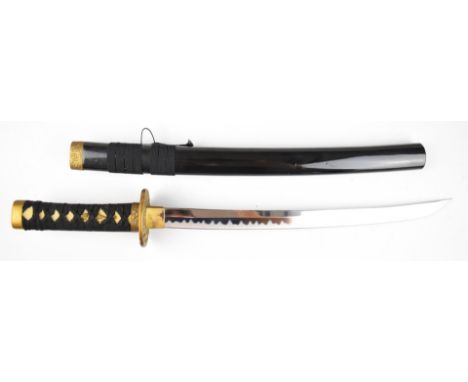 Japanese Wakizashi Samurai sword with 42cm blade and scabbard. PLEASE NOTE ALL BLADED ITEMS ARE SUBJECT TO OVER 18 CHECK ON C