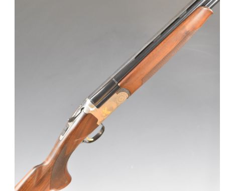 Bettinsoli Diamond 12 bore over and under ejector shotgun with gold inlaid birds to the lock and underside, engraved locks, u
