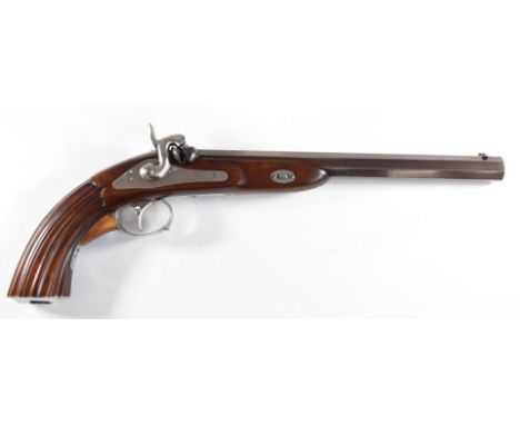 Pedersoli Mang In Graz .36 percussion hammer action pistol with adjustable trigger, carved grip, shaped butt cap and named 11