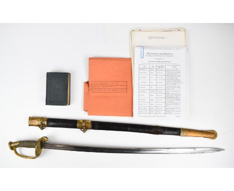 American Civil War interest 1850 pattern Infantry officer's sword with brass hilt, pommel and knucklebrow and shagreen and hi