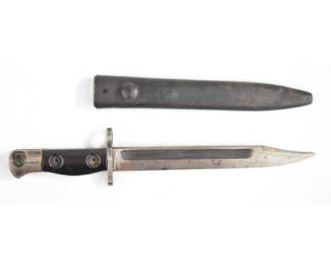 British L1A3 pattern bayonet with 20cm Bowie fullered blade and scabbard.&nbsp;PLEASE NOTE ALL BLADED ITEMS ARE SUBJECT TO OV