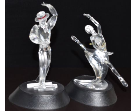 Two Swarovski Crystal Magic of Dance glass figures Anna and Antonio, both on display plinths, largest 25cm tall.&nbsp;