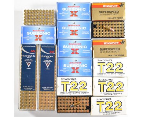 Seven-hundred-and-fifty .22LR Winchester and CCI rifle cartridges, all in original boxes. PLEASE NOTE THAT A VALID RELEVANT F