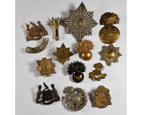 Seven British Army Guards Brigade badges including the Grenadier Coldstream Guards, Scots Guards and Irish &amp; Welsh Guards