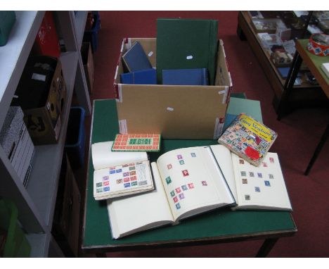 A Carton Containing Ten Stamp Albums and Stockbooks, with a good selection of World and Commonwealth used stamps, plus a smal