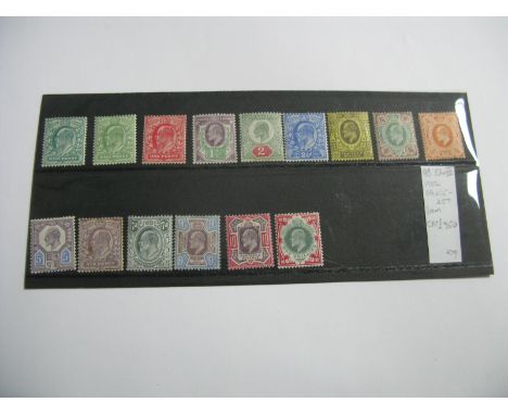 King Edward VII 1902 Set, SG 215-257, light M mint, cat value £950, fine fresh appearance.