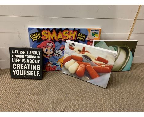 A canvas print of a quotations and modern objects