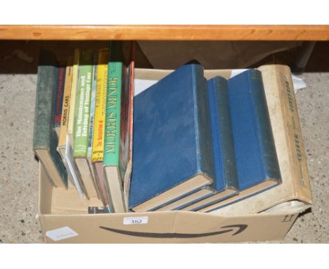 A box of books relating to car mechanics, Morris manual etc.