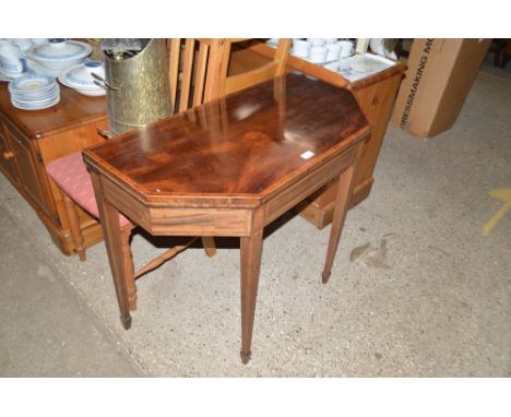 A George III mahogany and satin wood cross banded card table 