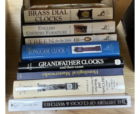 ° ° Eight Antique and Clock reference books, including; Brass Dial Clocks, The Longcase Clock, Grandfather Clocks, The Histor