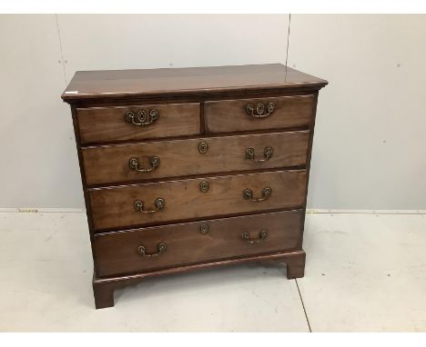 A George III mahogany chest of two short and three long drawers, on bracket feet, width 96cm, depth 48cm, height 92cm