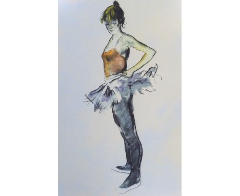 Donald Hamilton Fraser (Scottish 1929-2009), colour screenprint, Full length study of a ballerina, signed in pencil, limited 