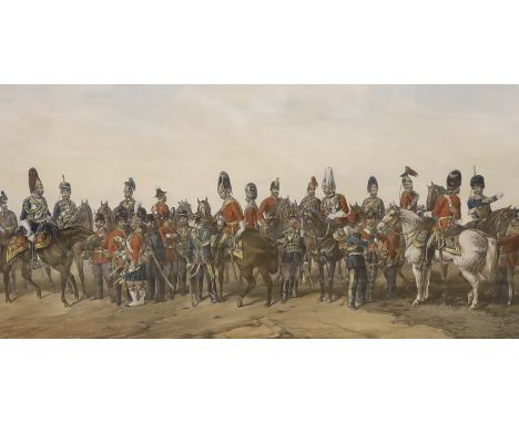 After Orlando Norie (1832-1901), coloured engraving, The British Army, publ. 10th June 1859 by Rudolf Ackermann, 49 x 79cm