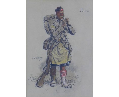 'Snaffles' Charles Johnson Payne (1884-1967) 'Jock', an unsigned print, framed under glass, 20 x 28cm 