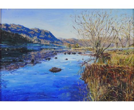 S.D Whitfield, Morning Light - Rydale, oil on panel, signed and framed, 22 x 15cm 