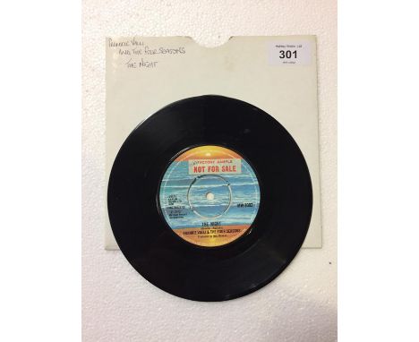 A UK FIRST ISSUE FACTORY SAMPLE 7 INCH VINYL ROCK / FUNK / SOUL RECORD 'THE NIGHT' BY FRANKIE VALLI &amp; THE FOUR SEASONS. L
