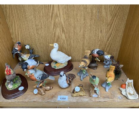 A LARGE ASSORTMENT OF CERAMIC BIRD FIGURES 