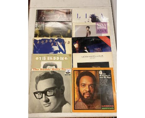A COLLECTION OF VINYL LP ALBUMS TO INCLUDE: GROVER WASHINGTON JR, THE BUDDY HOLLY STORY, BOBBY BLAND, OTIS REDDING, MILLIE SC