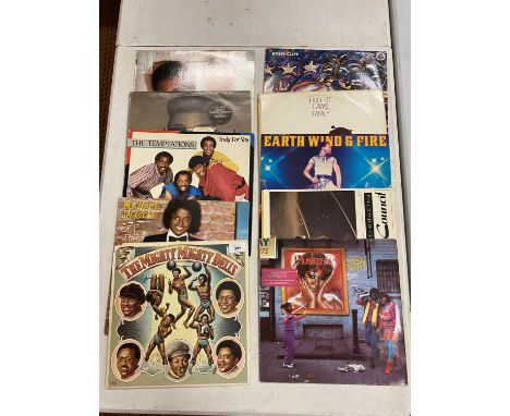 A COLLECTION OF VINYL LP ALBUMS TO INCLUDE: THE MIGHTY DELLS, MICHAEL JACKSON, EARTH WIND AND FIRE, THE TEMPTATIONS, ARETHA F