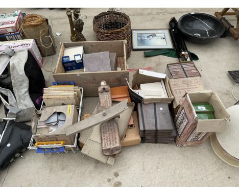 A LARGE ASSORTMENT OF VARIOUS CERAMIC TILES 