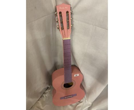 A PINK READY ACE ACCOUSTIC GUITAR 