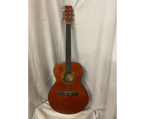 AN ACCOUSTIC GUITAR. (ONLY 5 STRINGS) 