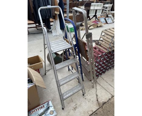 THREE SETS OF STEP LADDERS 