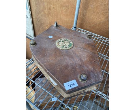 A VINTAGE WOOD FLOWER PRESS STAMPED 'PROSSER &amp;SONS LONDON' AND 'HARRODS LTD' 