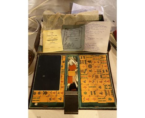 A VINTAGE BOXED MAH JONG SET 