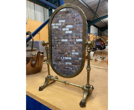A VINTAGE STYLE BRASS SWING MIRROR 