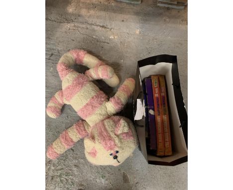 A LARGE VINTAGE BAGPUSS SOFT TOY, FOUR VINTAGE WOODEN JIGSAWS TO INCLUDE TWO MAGIC ROUNDABOUT 
