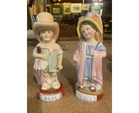 TWO CERAMIC FIGURES ENTITLED MAMA AND PAPA 