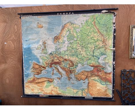 A LARGE VINTAGE 'DR HERMANN HACK' MAP OF EUROPA 