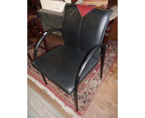 Vintage German designer Industrial leather office chair, by Klober