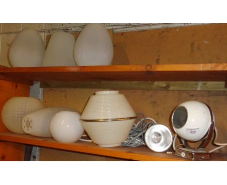 Retro 1970s eyeball lamp and some 1950s/60s light shades